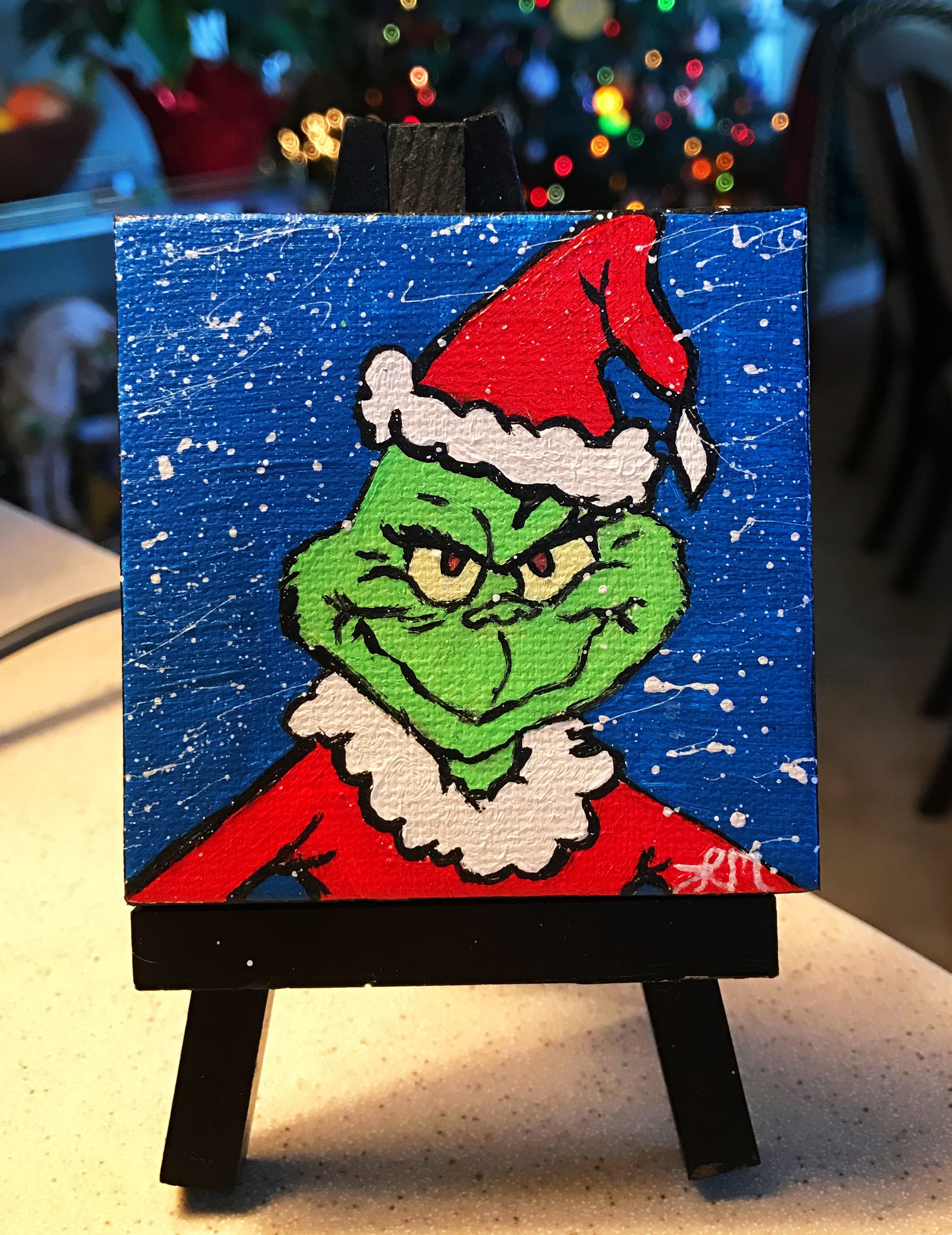 Mini painting of the Grinch
