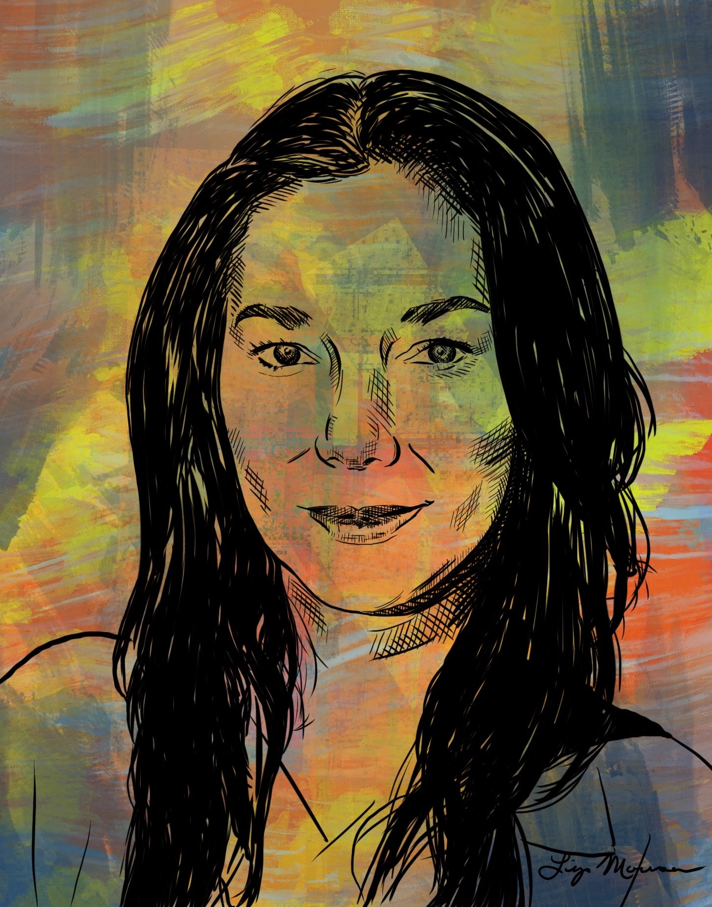 Digital drawing of Julie