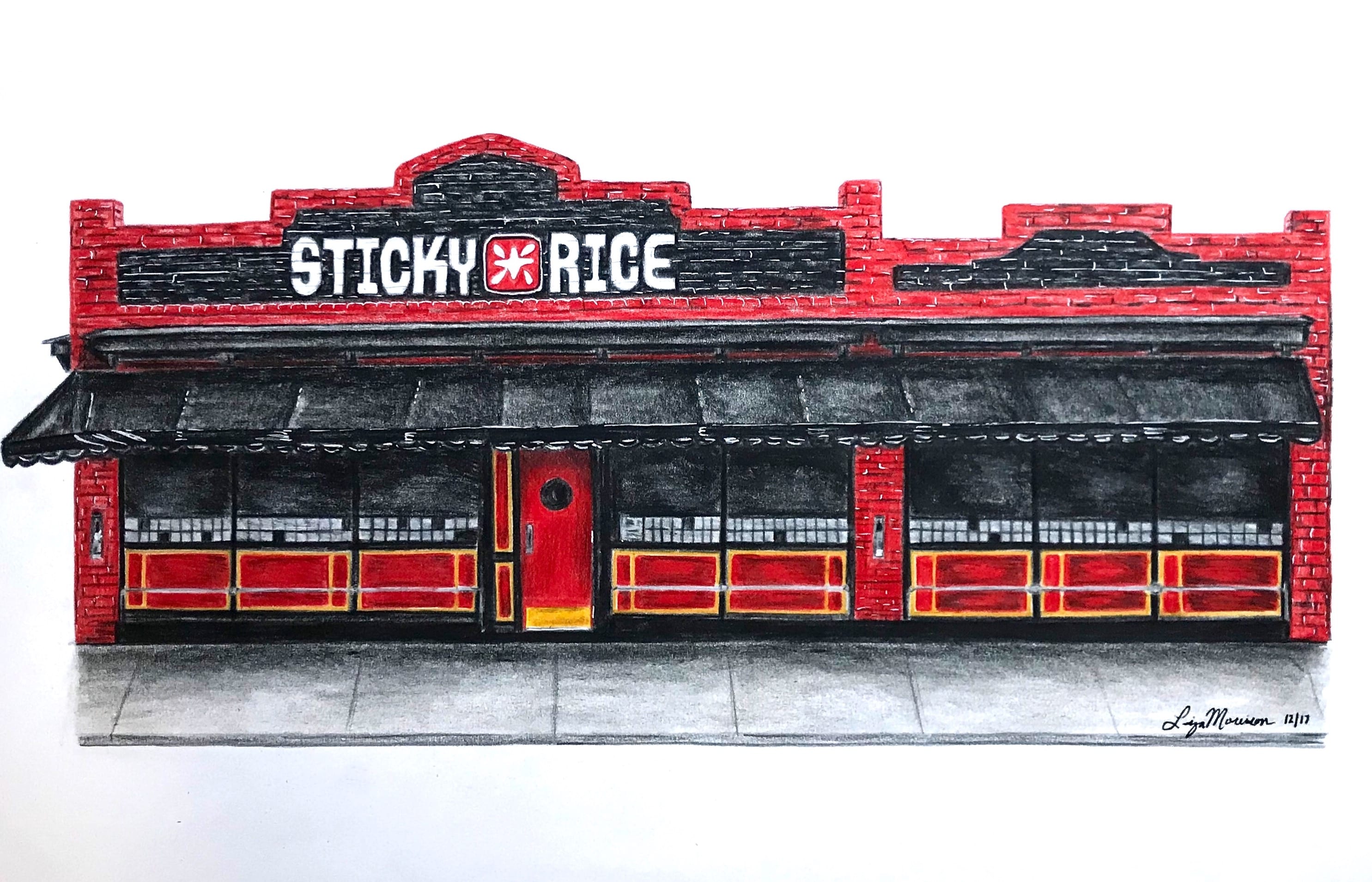 Colored pencil drawing of Sticky Rice