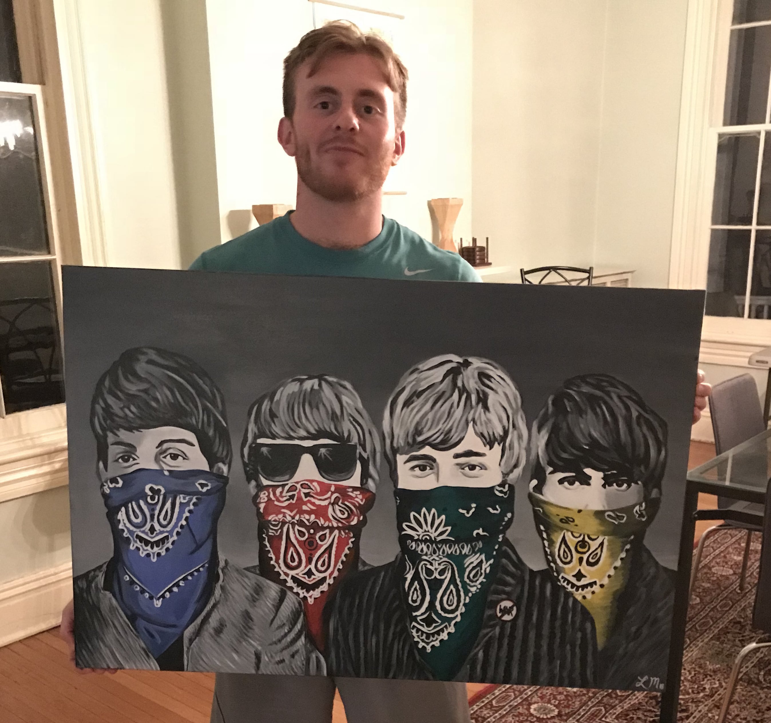 Connor with his Beetles painting